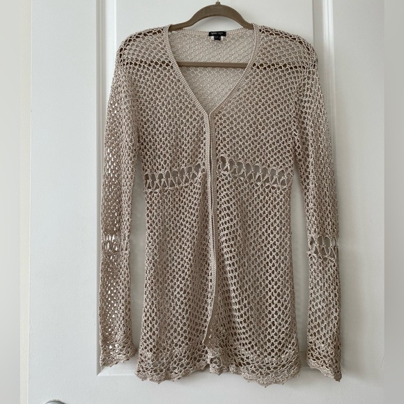 Mango Sweaters - Mango night Crocheted sweater Sz L Taupe